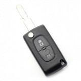 Citroen / Peugeot 406 - Carcasa tip cheie briceag cu 2 butoane, lama NE78-SH2 cu suport baterie, Carguard