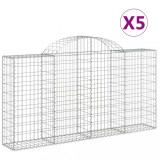 Cumpara ieftin Cosuri gabion arcuite 5 buc, 200x30x100/120 cm fier galvanizat