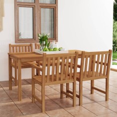 vidaXL Set mobilier gradina, 5 piese, lemn masiv de tec foto