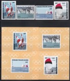 Congo 1984 - C&acirc;știgătorii medaliei de aur ale J.O. de Yachting Los Angeles, Serie NDT + 4 Colite DE LUX NDT,PA, RARE, MNH