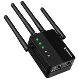 Amplificator Semnal Wireless, Linomag&reg;, Range Extender Retea WiFi, 4 Antene, Retea 2.4 &amp; 5GHz Dual Band, Trasnfer pana la 1200Mbps, 2 x Port LAN, Acop