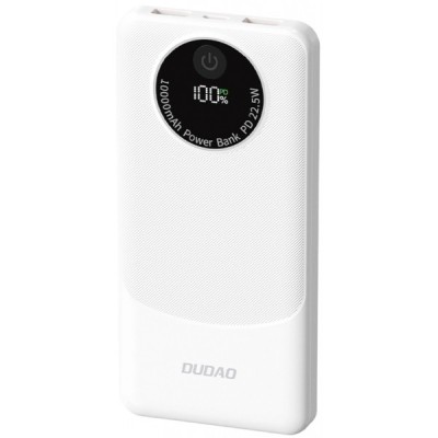 Baterie Externa Dudao K12, 10000mAh, 22.5W, QC + PD, 1 x USB-C - 2 x USB-A, Alba foto