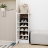 VidaXL Pantofar, alb extralucios, 32x35x92 cm, lemn prelucrat