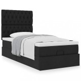 Gossi cadru de pat otoman cu saltea tesatura neagra 100x200cm