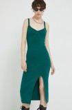 Abercrombie &amp; Fitch rochie culoarea verde, midi, mulată