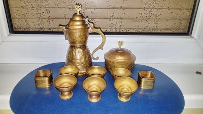 F537-Set cafea-ceai CairoUan Egipt vechi decorativ alama. foto