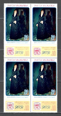 Romania.1971 Ziua marcii postale-Pictura bloc 4 ZR.434 foto