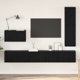 vidaXL Set comodă TV cu raft Altele 4 pcs Stejar negru 30.5 x 30 x 110 cm