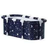 Cada pliabila Premium pentru copii, adulti, familie, portabila, potrivita pentru apa calda, rece, rol de tratament SPA, 120 cm x 55 cm, albastru
