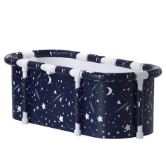Cada pliabila Premium pentru copii, adulti, familie, portabila, potrivita pentru apa calda, rece, rol de tratament SPA, 120 cm x 55 cm, albastru