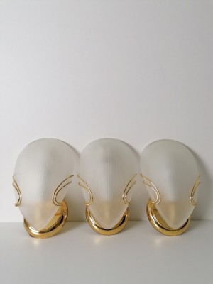 3 Aplice Art Deco, Hollywood Regency, sticla de Murano, vintage foto