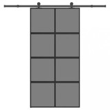 vidaXL Ușă glisantă cu set de feronerie sticlă temperată și aluminiu
