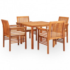 vidaXL Set mobilier de exterior cu perne 5 piese lemn masiv de acacia