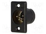 Conector XLR soclu tată PIN 4 drept lipire DELTRON - Contacte alamă