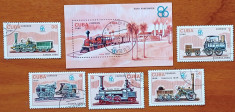 CUBA-1986-&amp;#039;&amp;#039;Trenuri vechi&amp;#039;&amp;#039;-Serie compl 5v.+colita-STAMPILAT foto