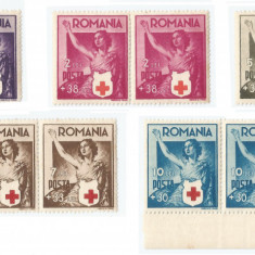 Romania, LP 145/1941, Crucea Rosie, perechi, MNH