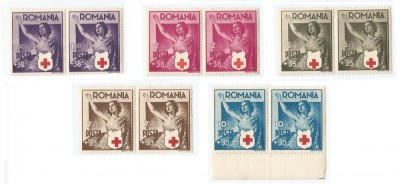 Romania, LP 145/1941, Crucea Rosie, perechi, MNH foto