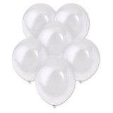 Set Baloane Latex, Metalizate, Alb, 30 cm, 20 Bucăți, Oem