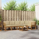 vidaXL Set de canapele de exterior cu pernă 7 pcs Natural și Bej 3366486