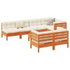 VidaXL Set canapele grădină cu perne, 8 piese, maro, lemn masiv de pin 3299350