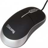Mouse optic Chicony Wired, 800dpi, PS2, negru/argintiu