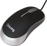 Mouse optic Chicony Wired, 800dpi, PS2, negru/argintiu