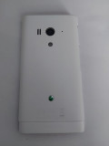 Carcasa Completa Sony Ericsson Xperia Acro S LT26W, Fata+Spate+Mijloc, Alb/Negru
