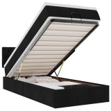 Cumpara ieftin Pat otoman cu saltea si LED-uri, negru, 80x200cm, textil