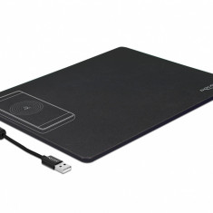 Mouse pad cu functia de incarcare wireless Negru, Delock 12595