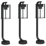 Cumpara ieftin Lampi de podea de exterior 3 buc. negru 60 cm otel inoxidabil