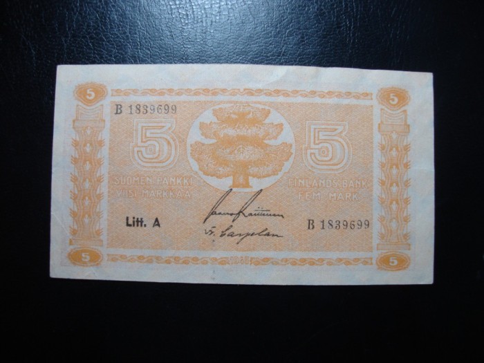 FINLANDA 5 MARKKAA 1945 SUPERBA