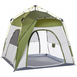 Cumpara ieftin Outsunny Cort pentru Camping2 Locuri, Cort Iglu Pop Up cu Usa cu Fermoar si 3 Ferestre cu Plasa, Geanta pentru Transport Inclusa, 240x240x199cm, Verde