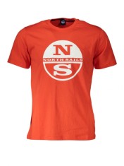 Tricou barbati, cu imprimeu cu logo, Regular fit, Rosu (Marime: M) foto