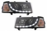 Faruri LED DRL VW Transporter T4 (1990-2003) Negru Performance AutoTuning, KITT Lightning