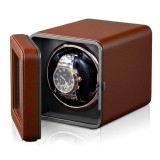 Cumpara ieftin Cutie intors ceas automatic iUni, Watch Winder, Piele ecologica, Maro