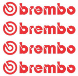 Set 4 Buc Sticker Etriere Brembo Rosu, General