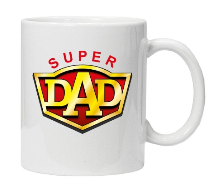Cana alba personalizata &quot;super dad&quot;, INOVATIX&reg;. 330ml