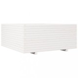 Cumpara ieftin Jardiniera de gradina, alb, 110x110x49,5 cm, lemn masiv de pin