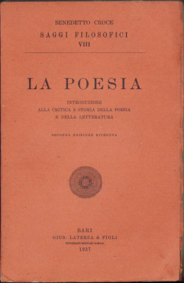 HST C1016 La poesia 1937 Benedetto Croce foto