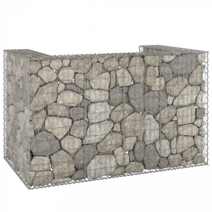 vidaXL Perete gabion pentru pubele, 180x100x110 cm, oțel galvanizat