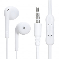 Casti in-ear cu microfon, U19-W, conector jack 3.5mm, control pe fir, lungime cablu 100 cm, albe