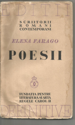 (6A) ELENA FARAGO-POESII 1937 foto