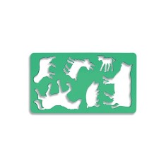 Sablon desen 6 animale domestice, material plastic, 12x0.2x21 cm
