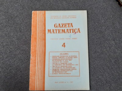 GAZETA MATEMATICA NR 4/1977 foto