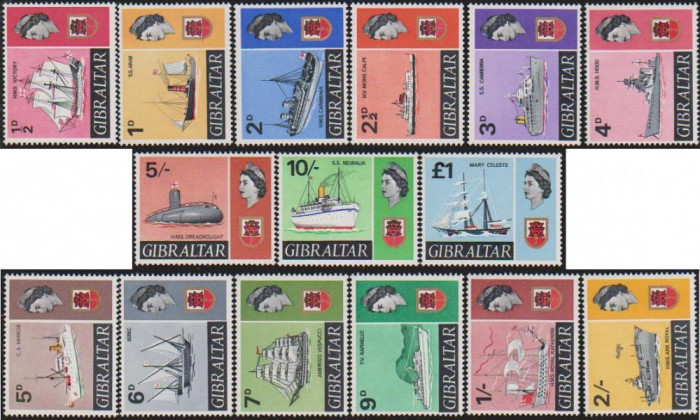 GIBRALTAR - 1967 - Corabii