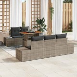VidaXL Set de masă pentru grădină 6 pcs Maro Gri 100 x 55 x 73 cm