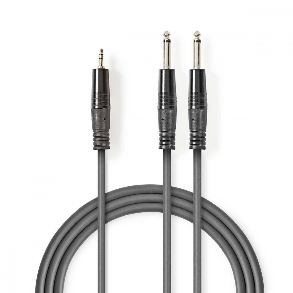 Cablu audio Nedis 2x Jack 6.35 mm - Jack 3.5 mm 3m Grey | Okazii.ro
