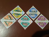 Seria Mongolia 1971 - Dinozauri, Animale Preistorice, 5 Perechi T&ecirc;te-B&ecirc;che, Triunghiulare, Neștampilată -A333