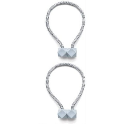 Set 2 inele magnetice de prindere pentru draperii si perdea,design de tip cub - Gri foto