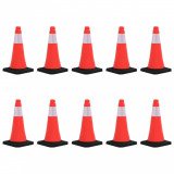 Gossi conuri de trafic reflectorizante cu baze grele, 10 buc., 50 cm